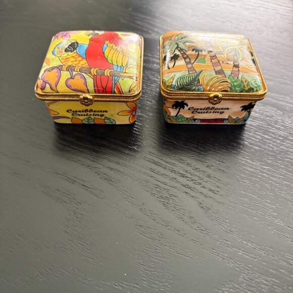 Caribbean Cruising Trinket Boxes - Vintage - Set of 2 EUC - Picture 2 of 8